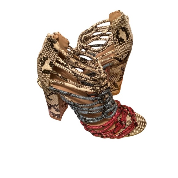 ShoeDazzle Multicolor Strappy Women's Heels 5.5 - Picture 1 of 8